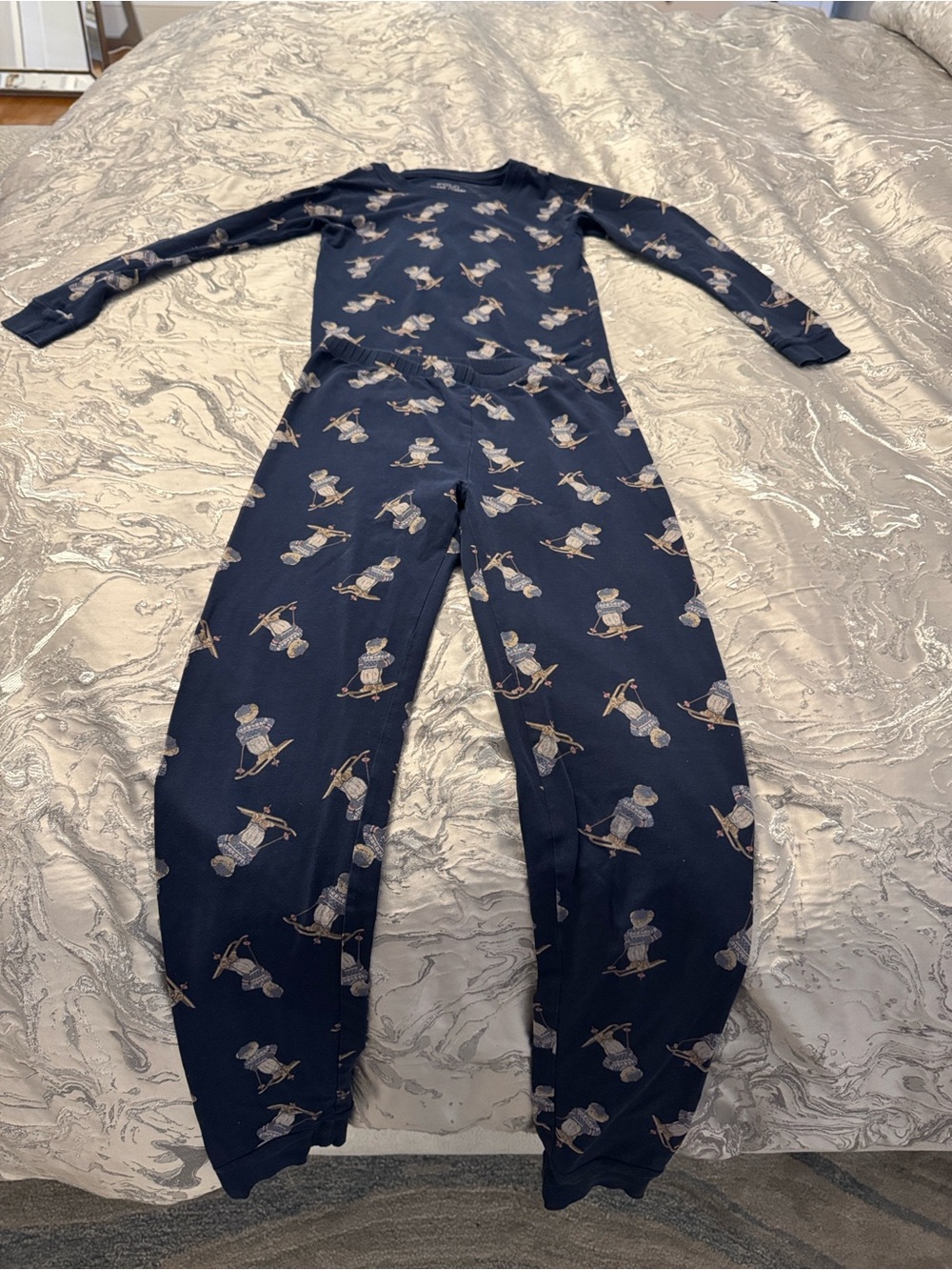 Polo Ralph Lauren Polo Bear Blue Ski Bear Pajama Set size 12